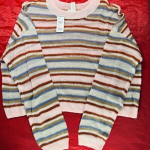 Full Tilt Pink and Blue Striped Sweater
